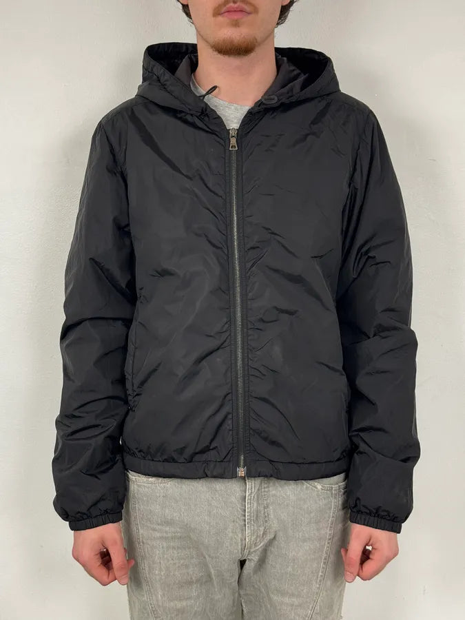 AW2009 Prada Black Nylon Light Hooded Windbreaker Jacket RDAmoLa 1