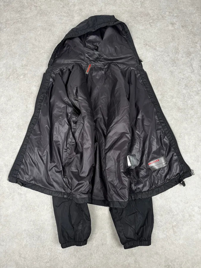 AW2009 Prada Black Nylon Light Hooded Windbreaker Jacket RDAmoLa 6