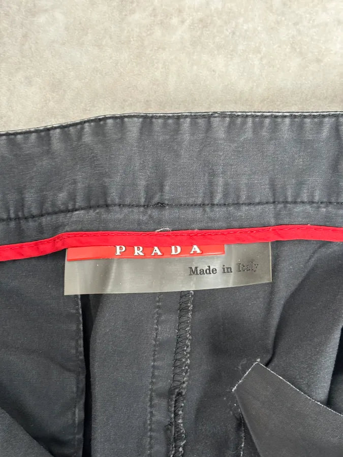 2000s Prada Black Nylon Cargo Pants with Zip-Off Leg Openings uyhRvoZ 9