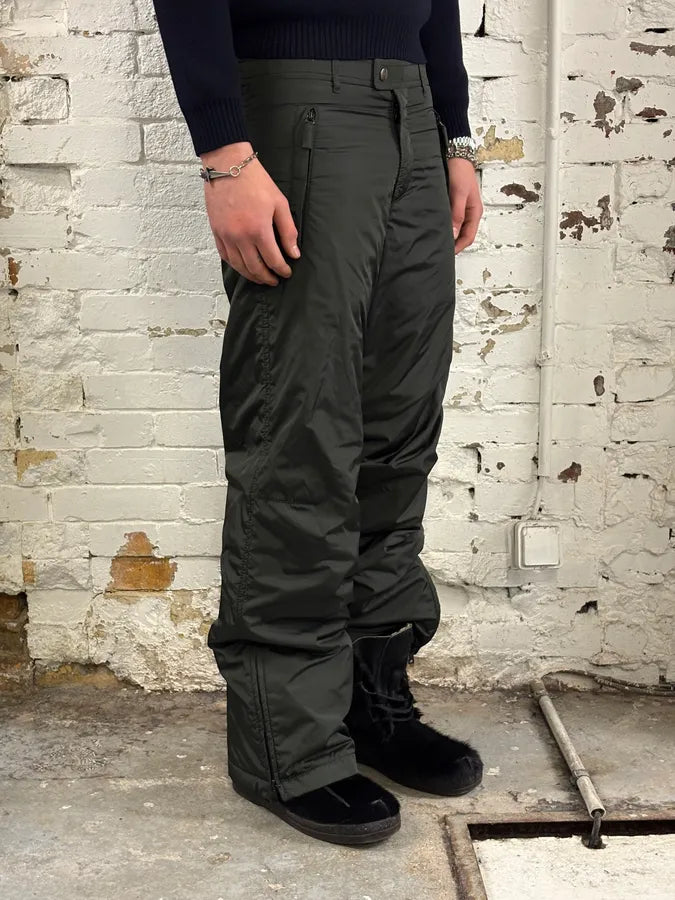 2000s Prada Olive Nylon Cargo Ski Pants KCEdXOv 1