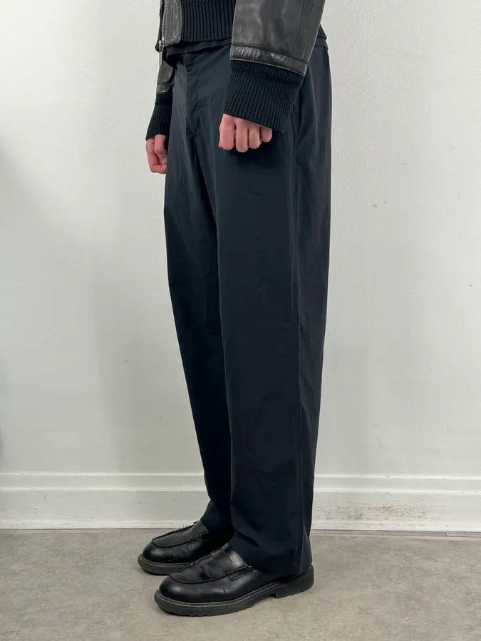 2000s Prada Navy Nylon Contrast Stripe Pants EupoEXv 2