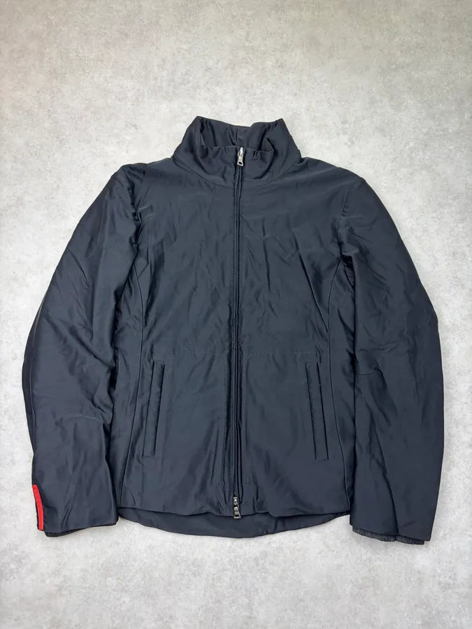 2000s Prada Black Nylon Windbreaker Jacket wCuzOVC 0