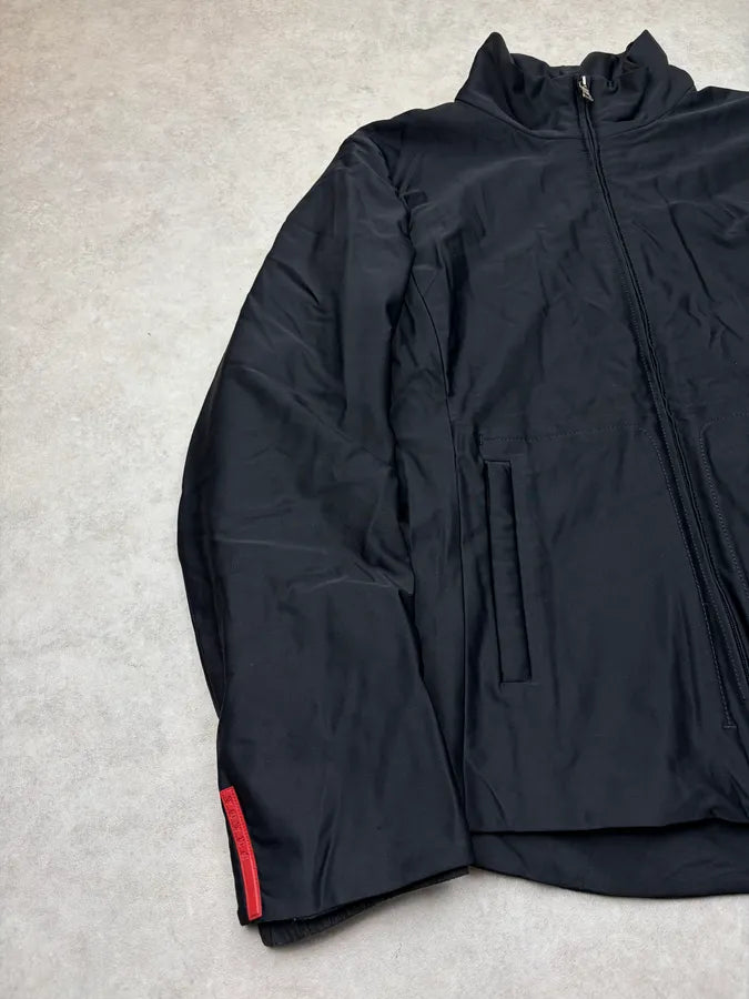 2000s Prada Black Nylon Windbreaker Jacket wCuzOVC 3