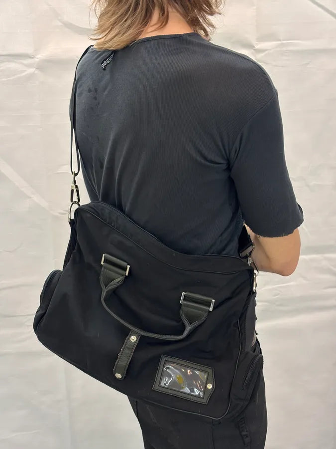 2000s Prada Black Nylon Laptop Handle Bag PdCPDcn 2