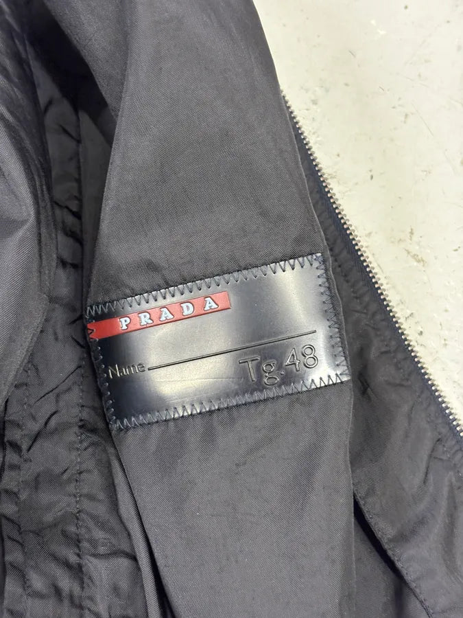 AW2009 Prada Black Nylon Windbreaker Light Jacket nkYYZuc 8