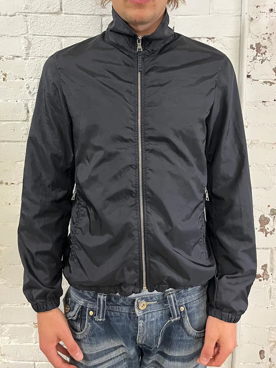 AW2009 Prada Black Nylon Windbreaker Light Jacket nkYYZuc 0