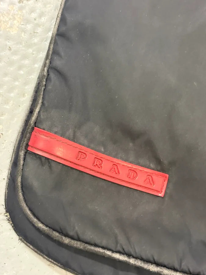 2000s Prada Black Linea Rossa Nylon Shoulder Bag mwXfmxs 7