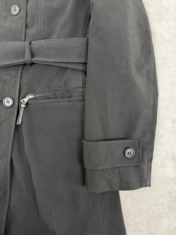 2000s Prada Black Nylon Multi-Pocket Classy Trench Coat RQSoTGq 9