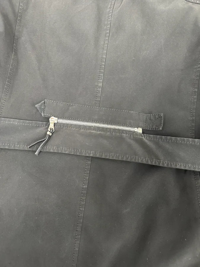 2000s Prada Black Nylon Multi-Pocket Classy Trench Coat RQSoTGq 10