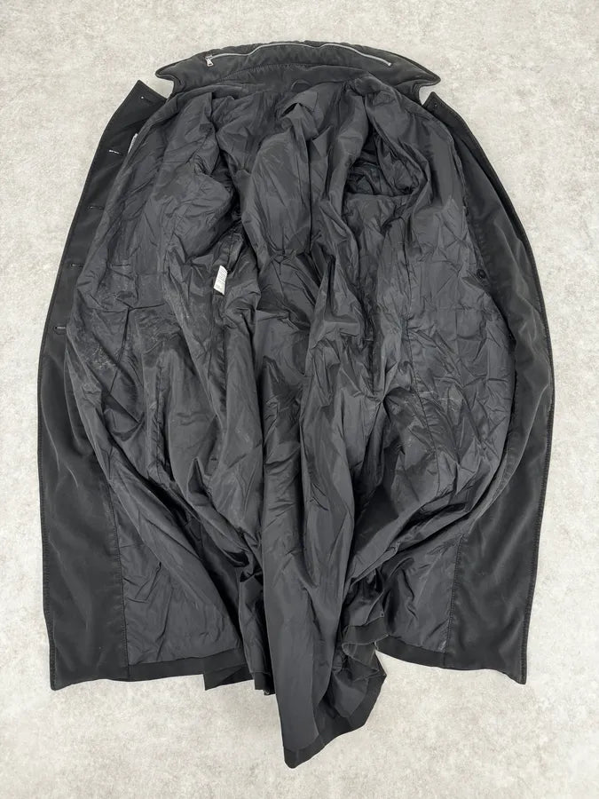 2000s Prada Black Nylon Multi-Pocket Classy Trench Coat RQSoTGq 8