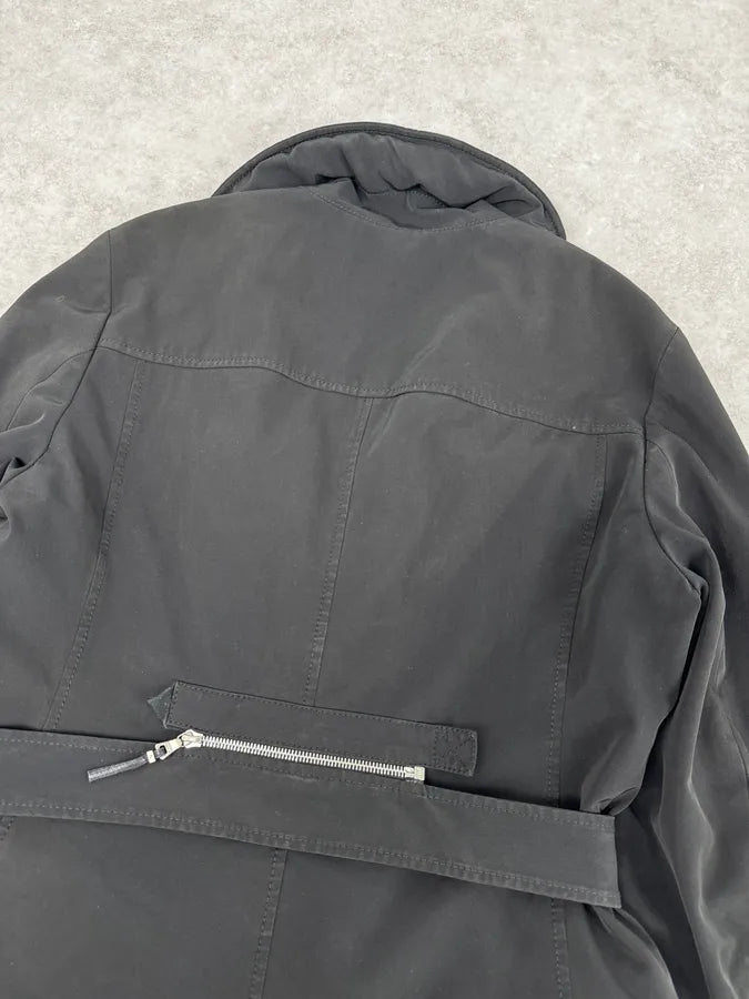 2000s Prada Black Nylon Multi-Pocket Classy Trench Coat RQSoTGq 7