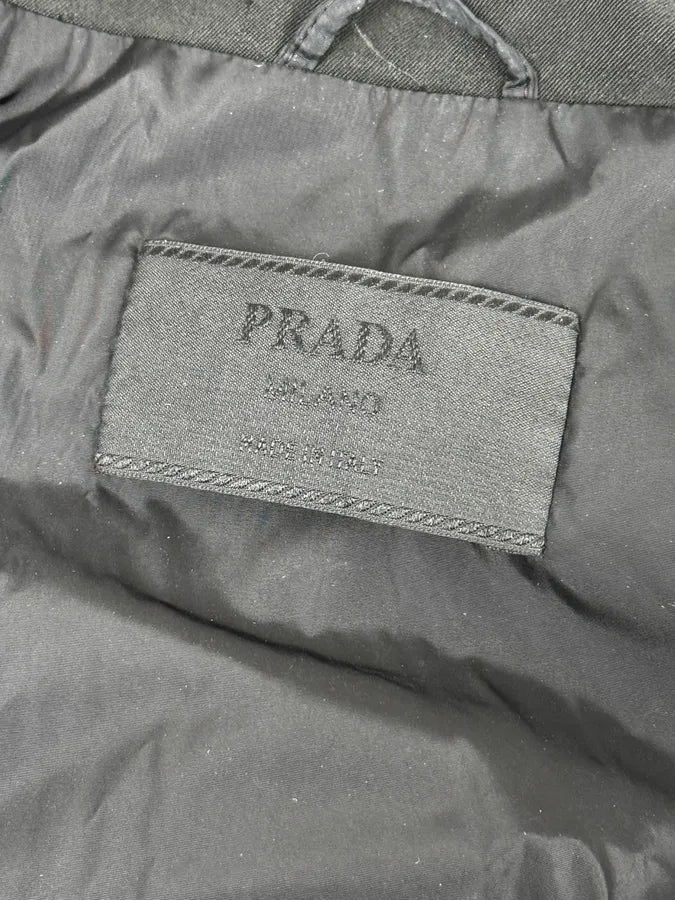 2000s Prada Black Nylon Multi-Pocket Classy Trench Coat RQSoTGq 12
