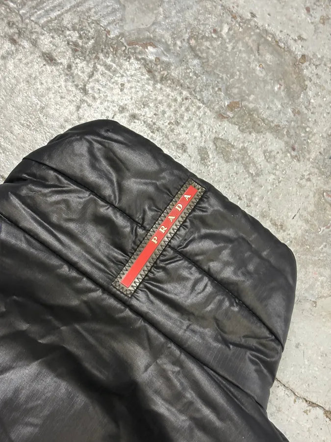 AW2009 Prada Black Nylon Quilted Puffer Jacket YBLfjtF 6