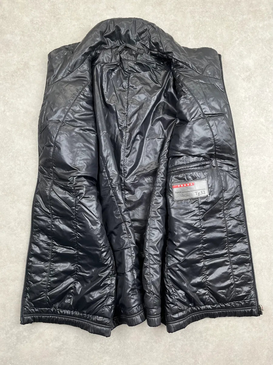 AW2010 Prada Black Nylon Linea Rossa Quilted Puffer Vest rzYXDlR 3