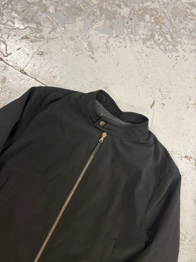 SS1999 Prada Black Nylon Zip Moto Jacket yVGJNfH 3