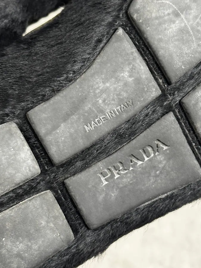 Prada Black Pony Hair Loafers Driver Sole  yNRjIfx 7