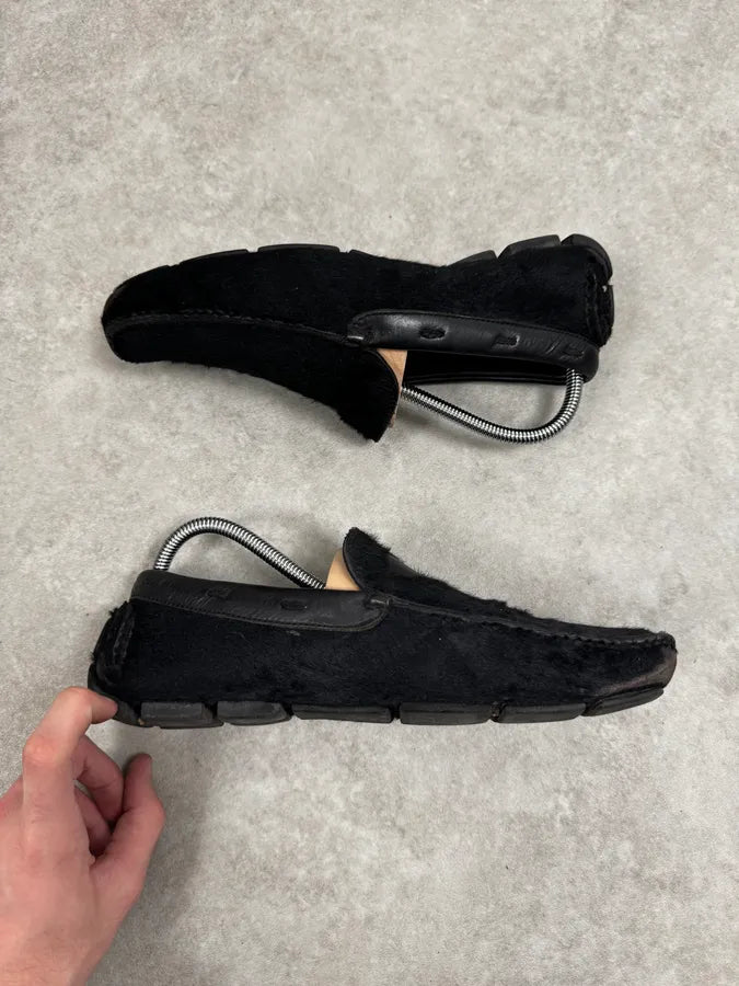 Prada Black Pony Hair Loafers Driver Sole  yNRjIfx 3