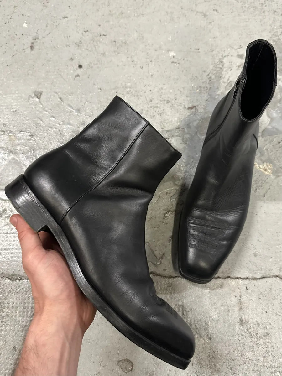 Prada Black Premium Precise Leather Boots (41eu/us8) VOrtoKm 0
