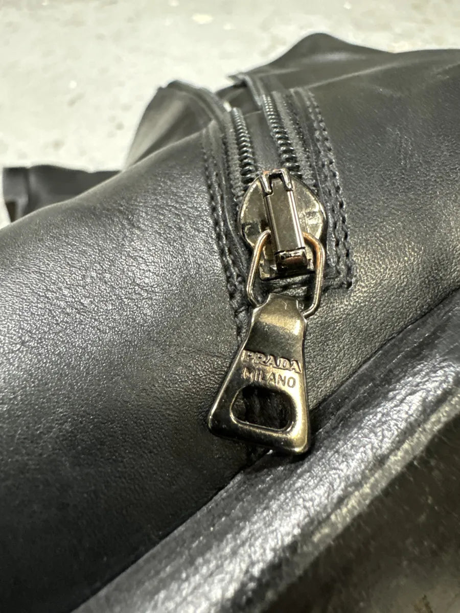 Prada Black Premium Precise Leather Boots (41eu/us8) VOrtoKm 3