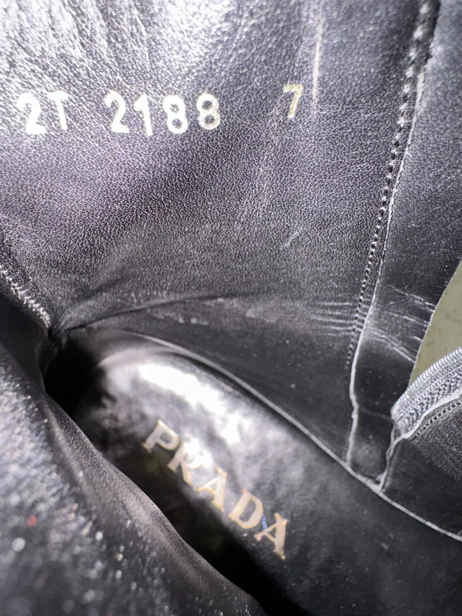Prada Black Premium Precise Leather Boots (41eu/us8) VOrtoKm 5