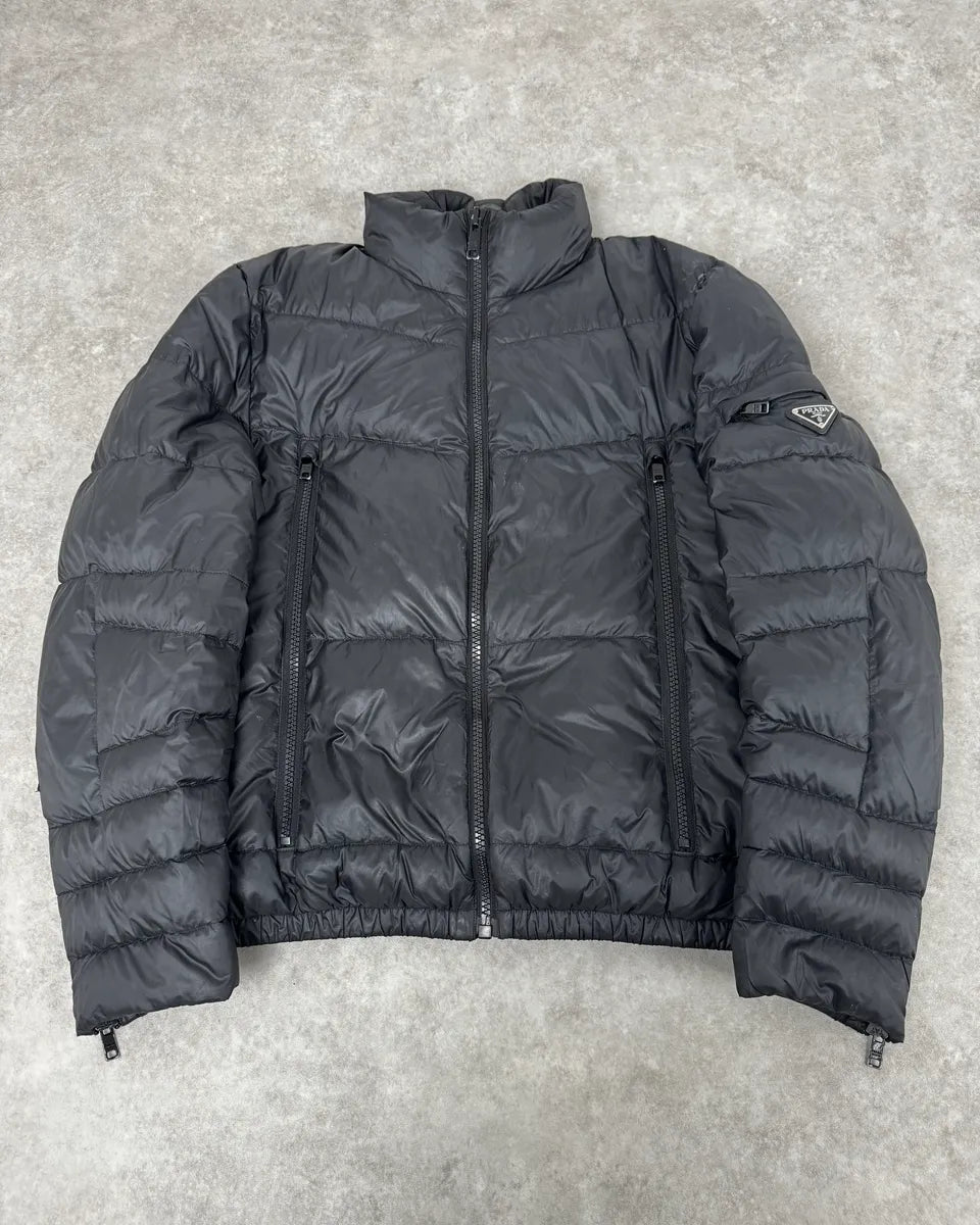 2010s Prada Dark Grey Puffer Jacket pdvGHrp 0