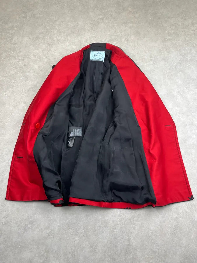 SS2018 Prada Black Red Splatter Blood Effect Buttoned Jacket FaEbUhj 10