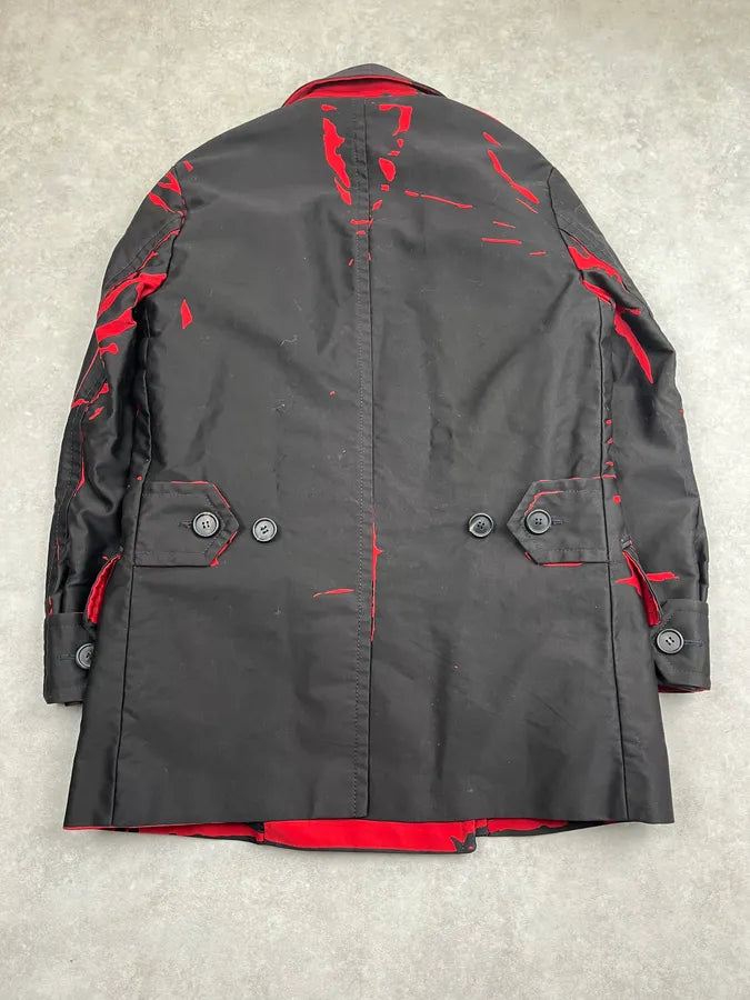 SS2018 Prada Black Red Splatter Blood Effect Buttoned Jacket FaEbUhj 7