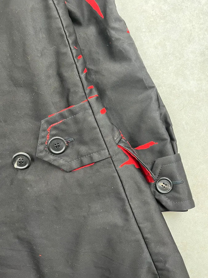 SS2018 Prada Black Red Splatter Blood Effect Buttoned Jacket FaEbUhj 9