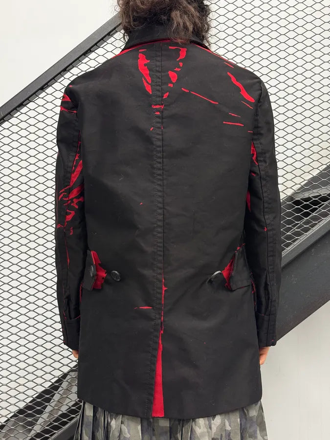 SS2018 Prada Black Red Splatter Blood Effect Buttoned Jacket FaEbUhj 3
