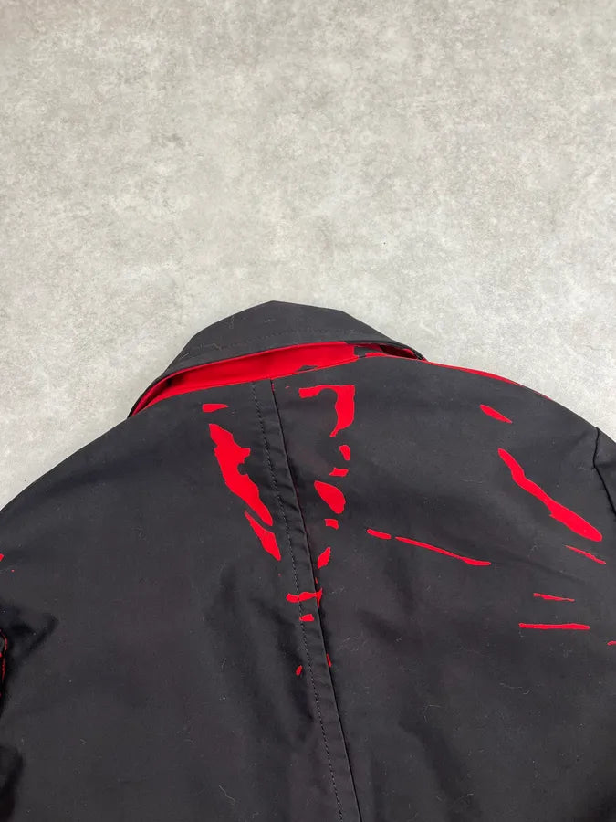 SS2018 Prada Black Red Splatter Blood Effect Buttoned Jacket FaEbUhj 8