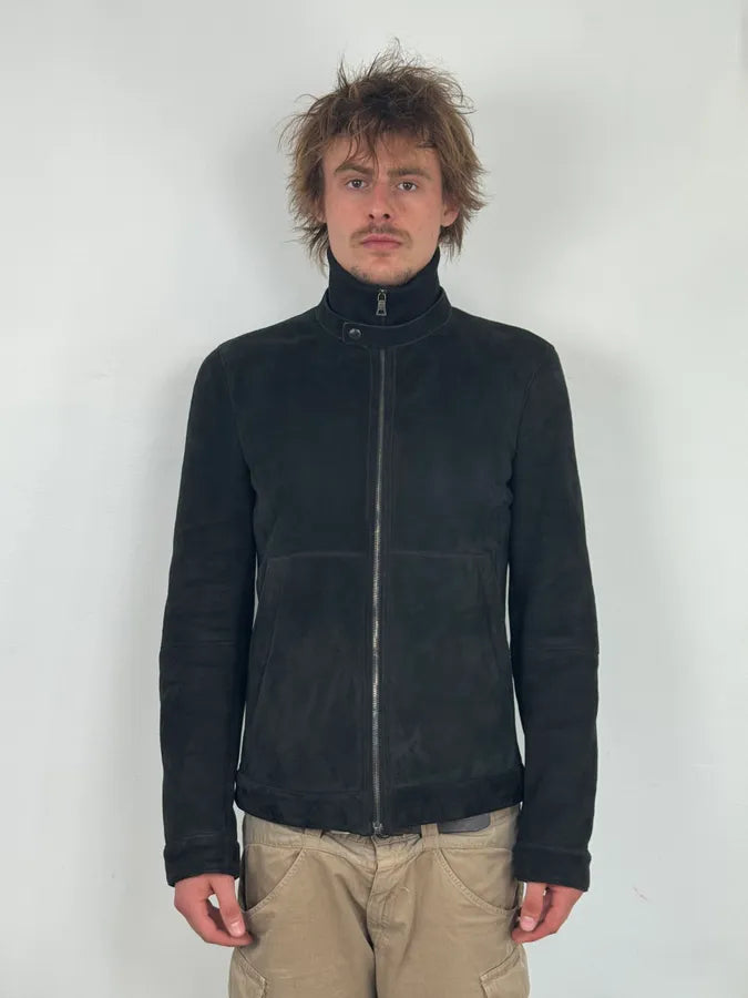 AW2006 Prada Black Sheep Fur Suede Jacket OuGZVvX 1
