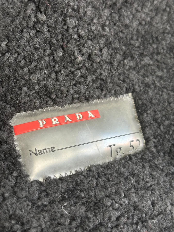 AW2006 Prada Black Sheep Fur Suede Jacket OuGZVvX 9