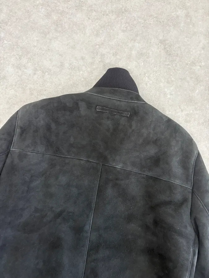 AW2006 Prada Black Sheep Fur Suede Jacket OuGZVvX 5