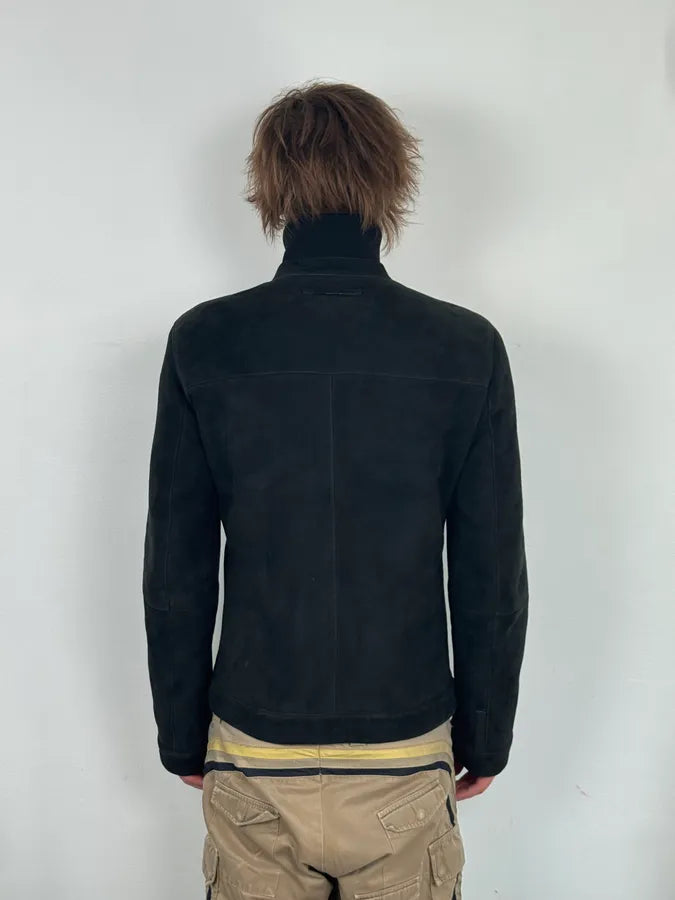 AW2006 Prada Black Sheep Fur Suede Jacket OuGZVvX 2