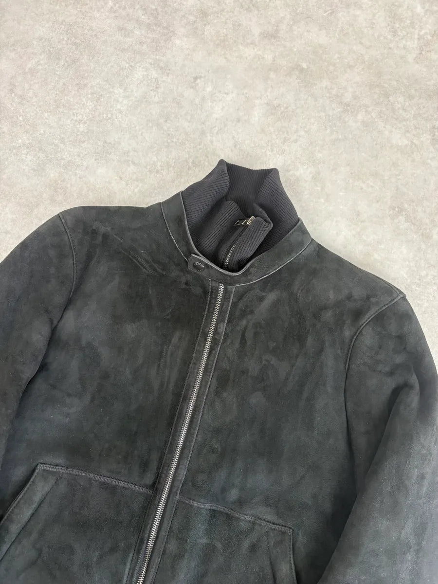 AW2006 Prada Black Sheep Fur Suede Jacket OuGZVvX 3