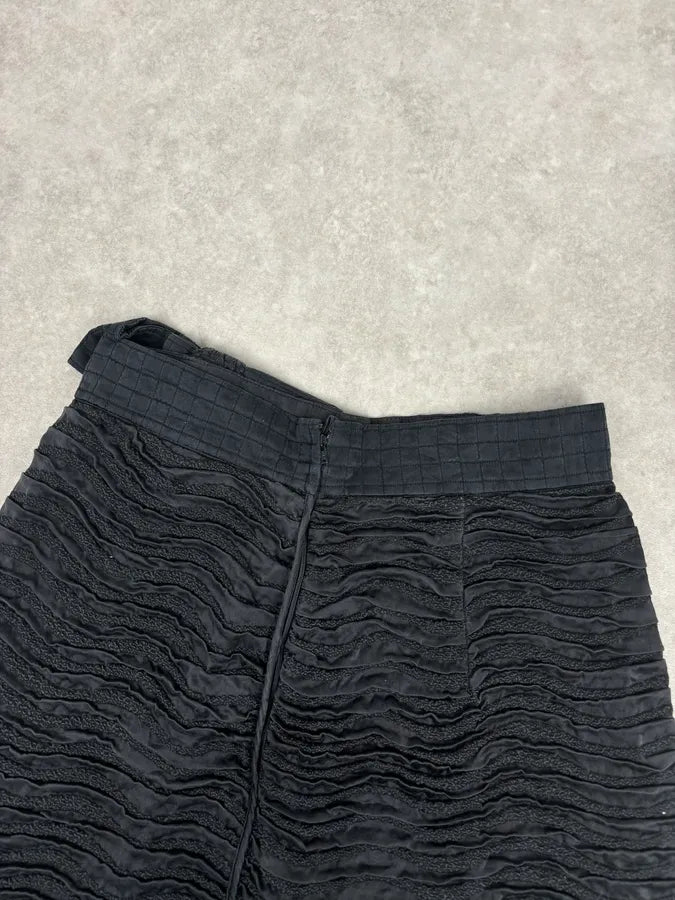 Prada Black Silk Ruched Skirt XNnlUHS 7