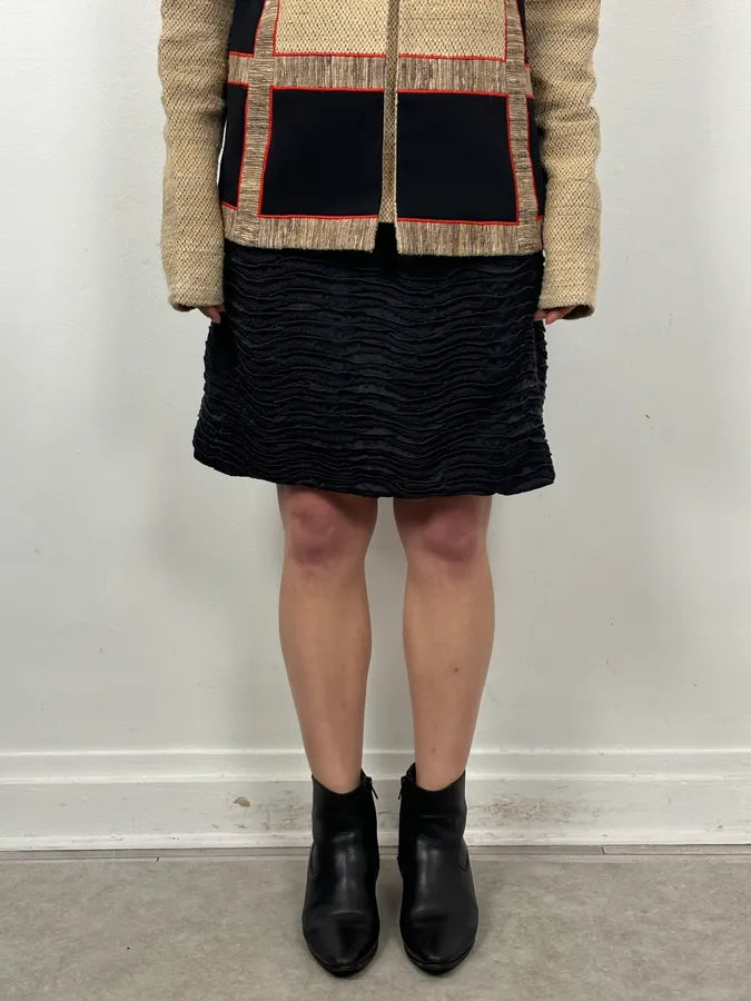 Prada Black Silk Ruched Skirt XNnlUHS 1
