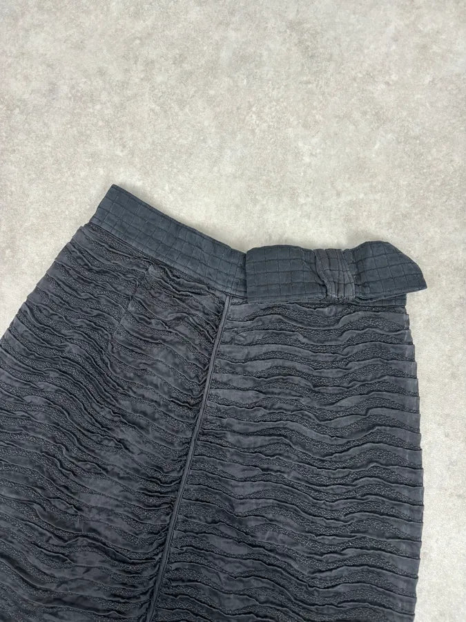 Prada Black Silk Ruched Skirt XNnlUHS 5