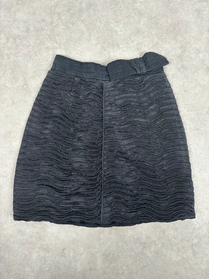 Prada Black Silk Ruched Skirt XNnlUHS 0