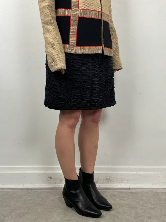 Prada Black Silk Ruched Skirt XNnlUHS 2
