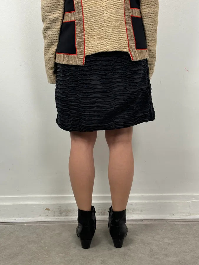 Prada Black Silk Ruched Skirt XNnlUHS 3