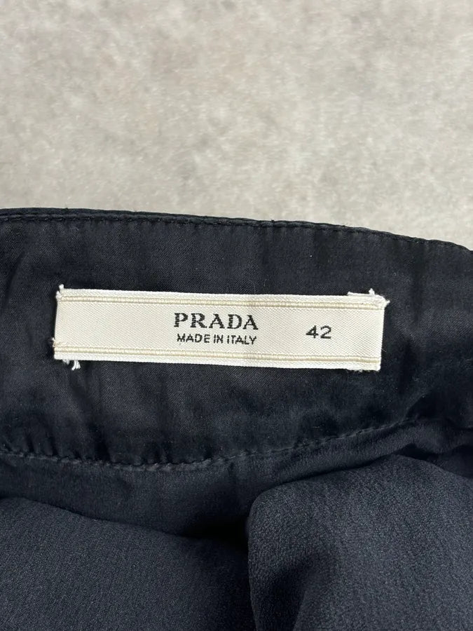 Prada Black Silk Ruched Skirt XNnlUHS 9