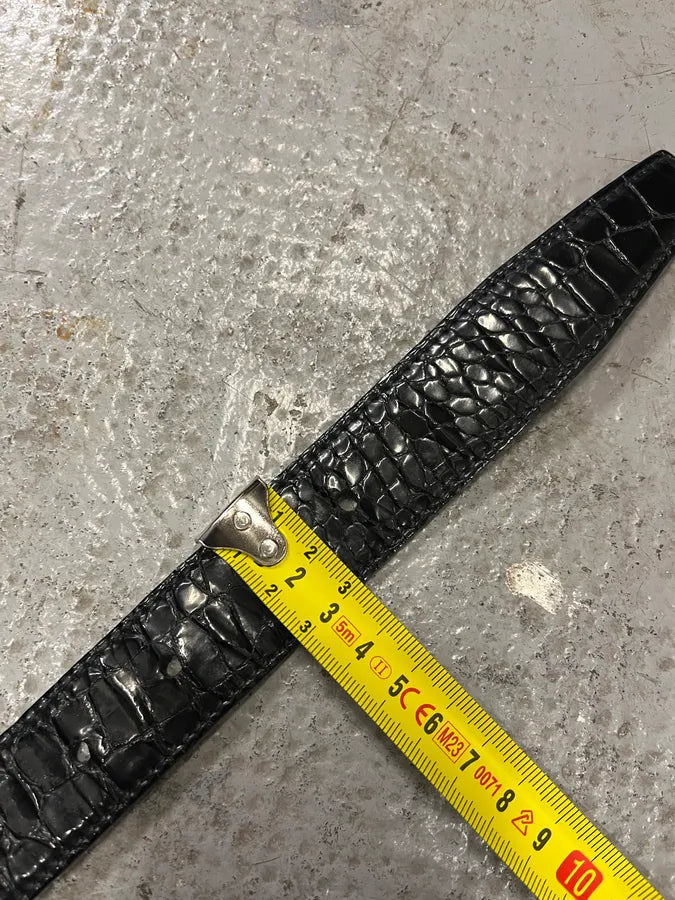 Prada Black Snake Effect Leather Belt (OS) 10
