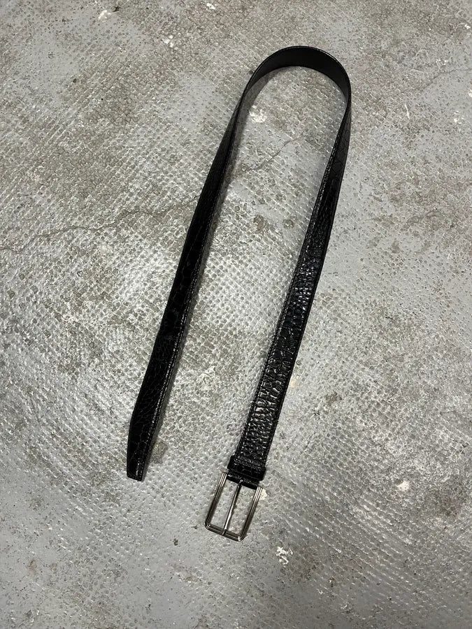 Prada Black Snake Effect Leather Belt (OS) 3