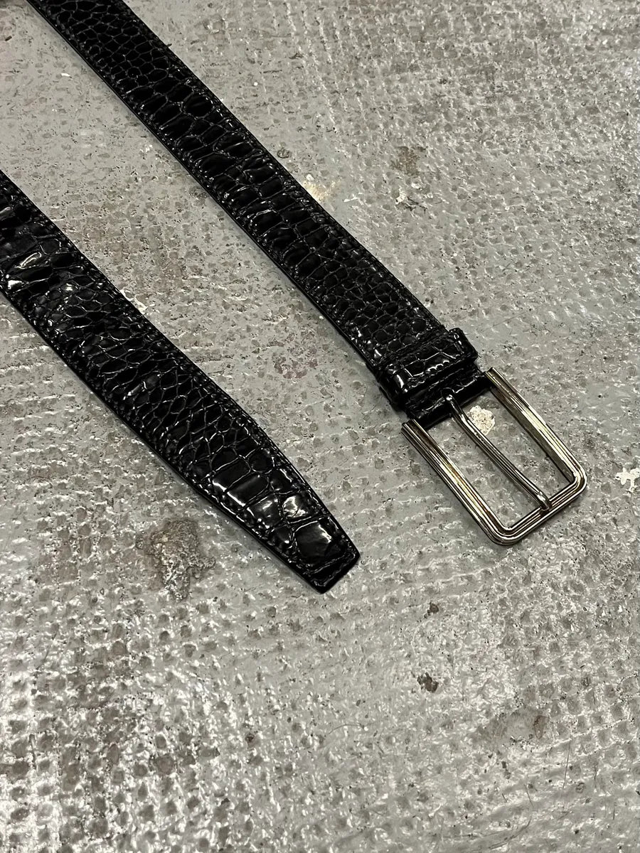 Prada Black Snake Effect Leather Belt (OS) 5