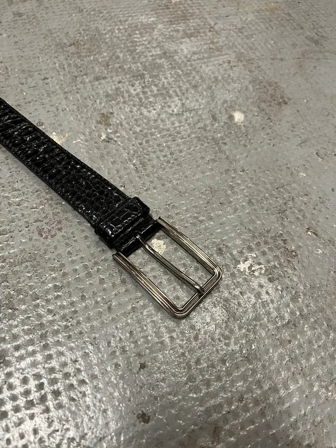 Prada Black Snake Effect Leather Belt (OS) 6