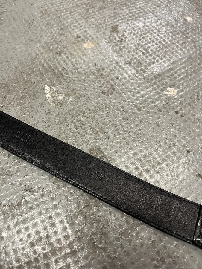 Prada Black Snake Effect Leather Belt (OS) 7