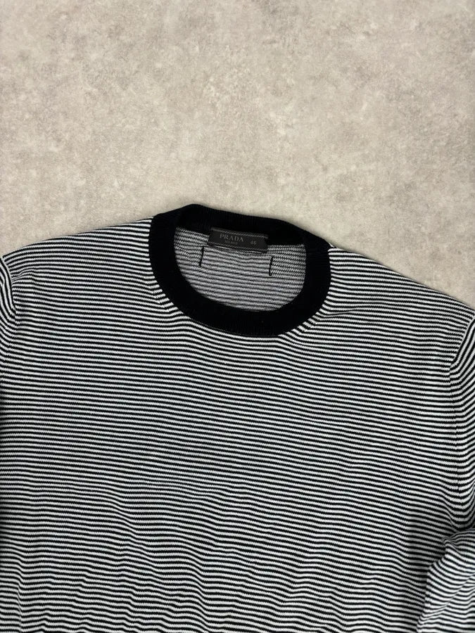 SS2012 Prada Black Stipes Sweater  AHRYizs 3