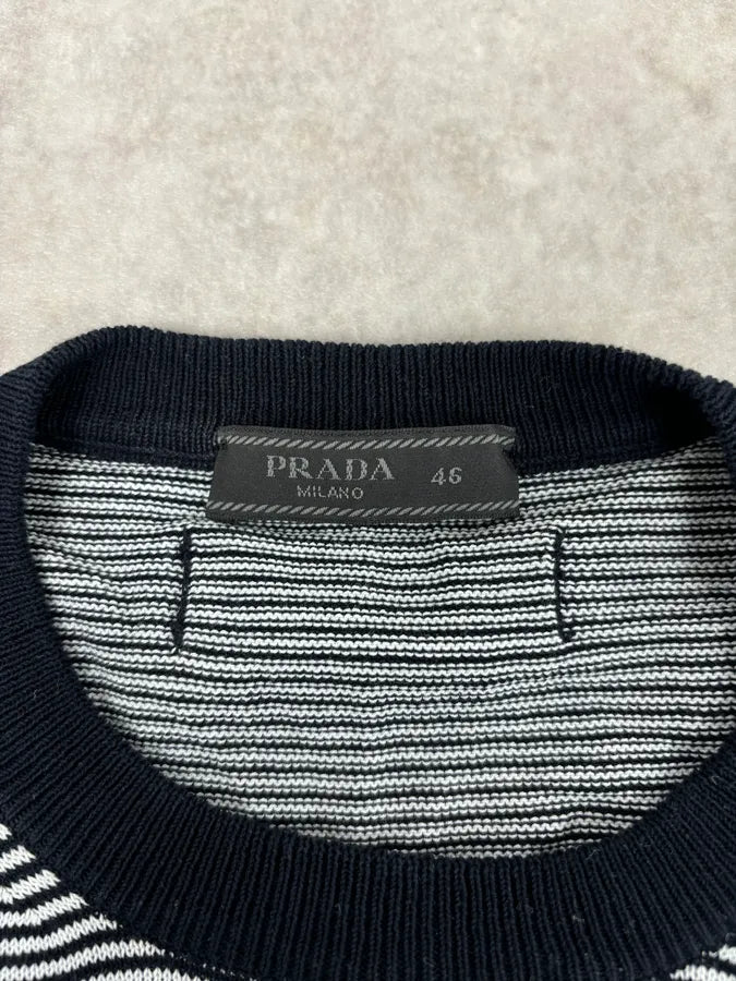 SS2012 Prada Black Stipes Sweater  AHRYizs 7