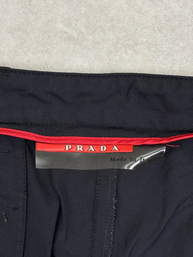 2000s Prada Black Straight Linea Rossa Pants NrbBLIO 10